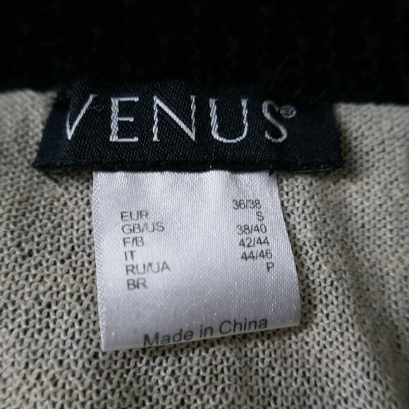 Venus Knit Beaded Eyelet Black Bodycon Mesh Midi Stretch Dress Long Sleeve Small - Picture 9 of 10